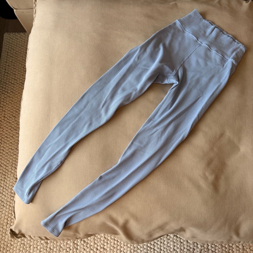 Abercrombie & Fitch Blue Ribbed Leggings